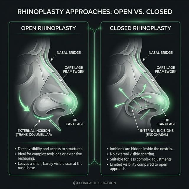 Open vs. Closed Rhinoplasty technique comparison