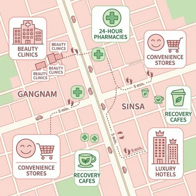 術後の腫れ管理と回復に最適な江南・新沙エリアのインフラ活用法